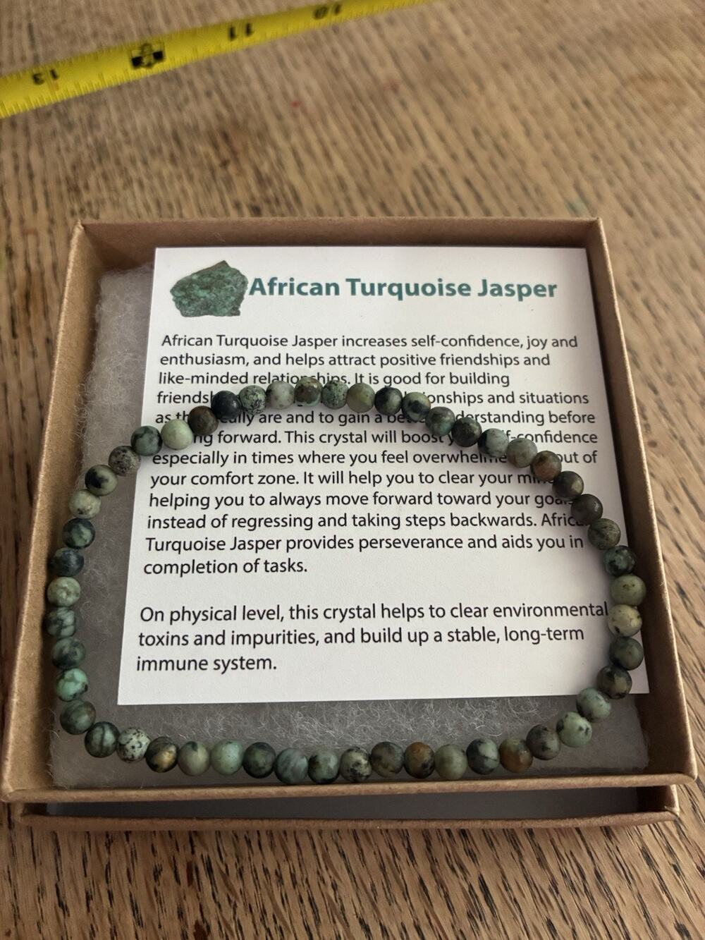 Natural African Turquoise Jasper Stretch Bracelet 4mm Healing Crystal Gift Ankle
